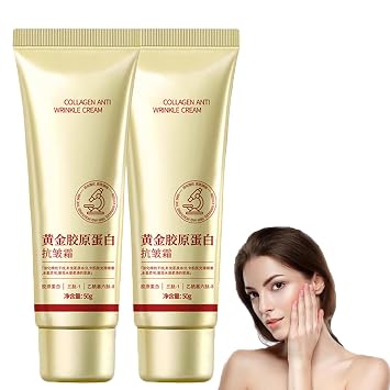 Collagen Anti-Wrinkle Cream,Gold Anti Aging Face Cream,Collagen Face Cream For Women Anti Aging,Collagen Daily Face Moisturizer,Collagen Firming Face Cream,Reduce Fine Lines 2PCS