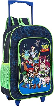 Toy Story Kids Deluxe Trolley Backpack with Wheels   Rolling School Bag with Extendable Handle   Children's Wheeled Backpack for School, Travel & Holidays