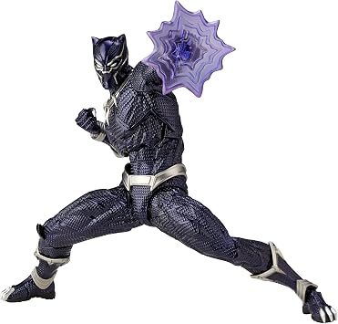 Kaiyodo Figurecomplex Amazing Yamaguchi Black Panther, Approx. 6.7 inches 170 mm, ABS & PVC Painted Action Figure, Revoltech