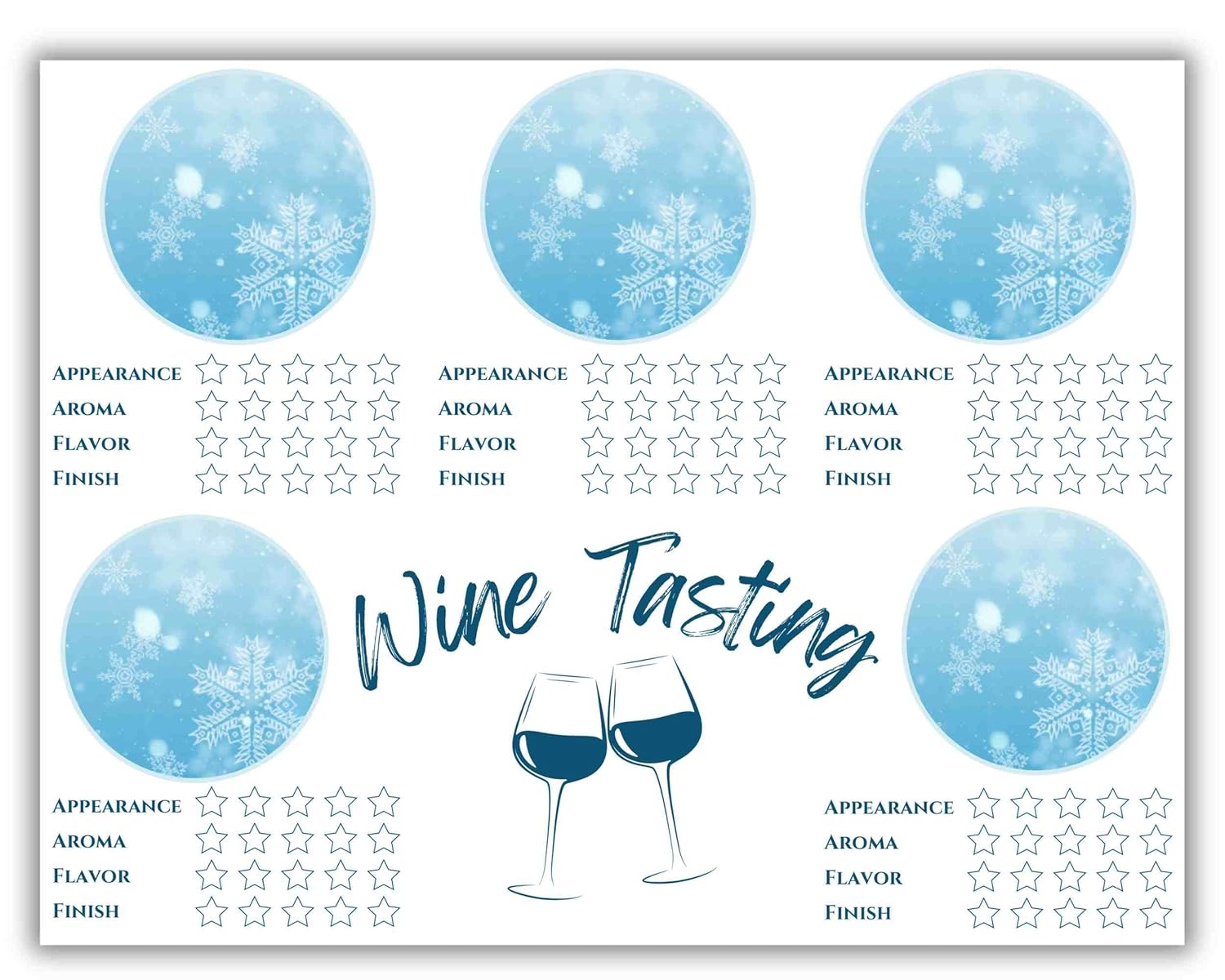 Winter Wine Tasting Cards Wine Tasting Scorecards Blind Wine Tasting Party