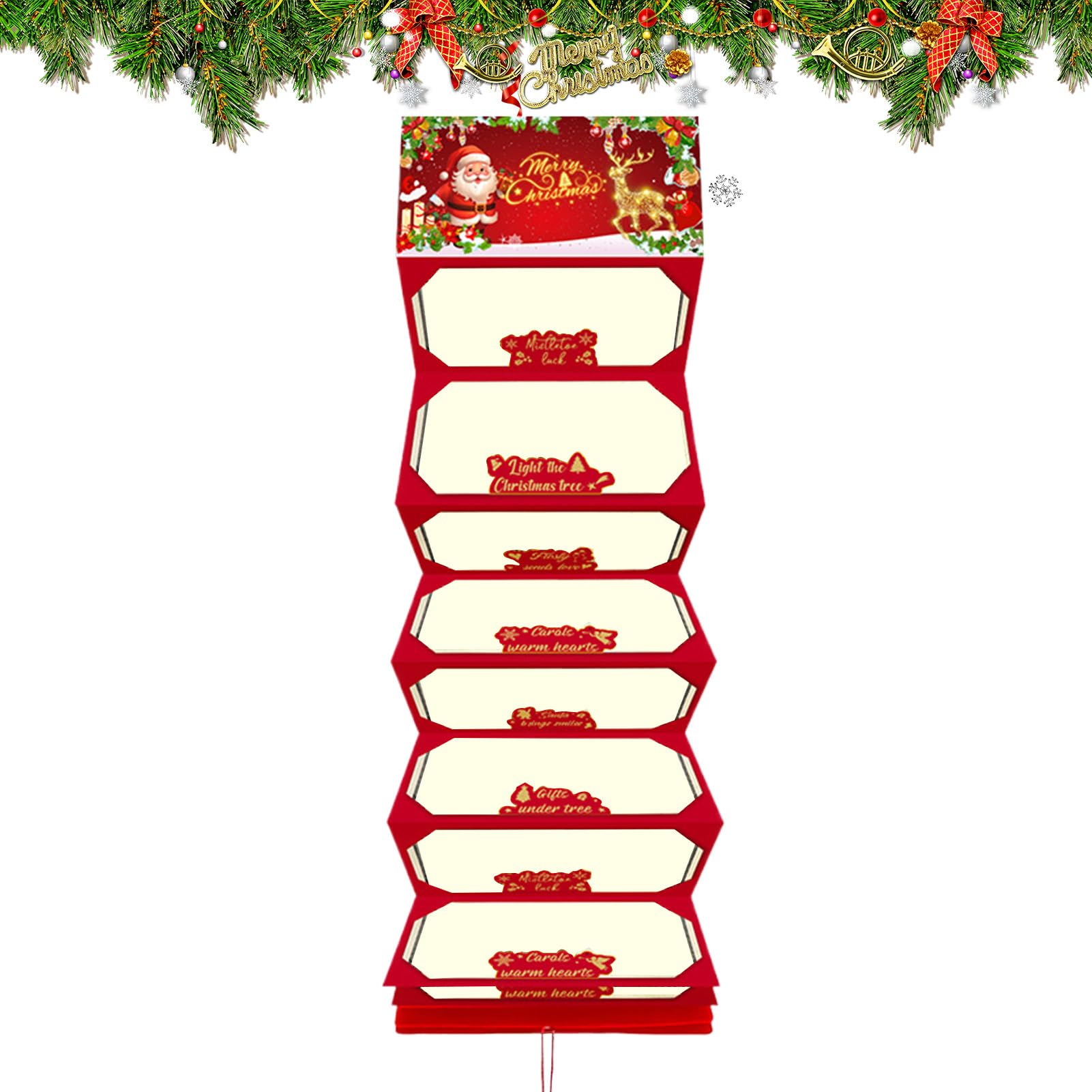 Porte-Argent De Noël pour Espèces - avec Livret De 10 Fentes pour Cadeaux De Fête | Porte-Cartes À Billets De Fête avec Glands - pour Amis fête d'anniversaire réunion familiale