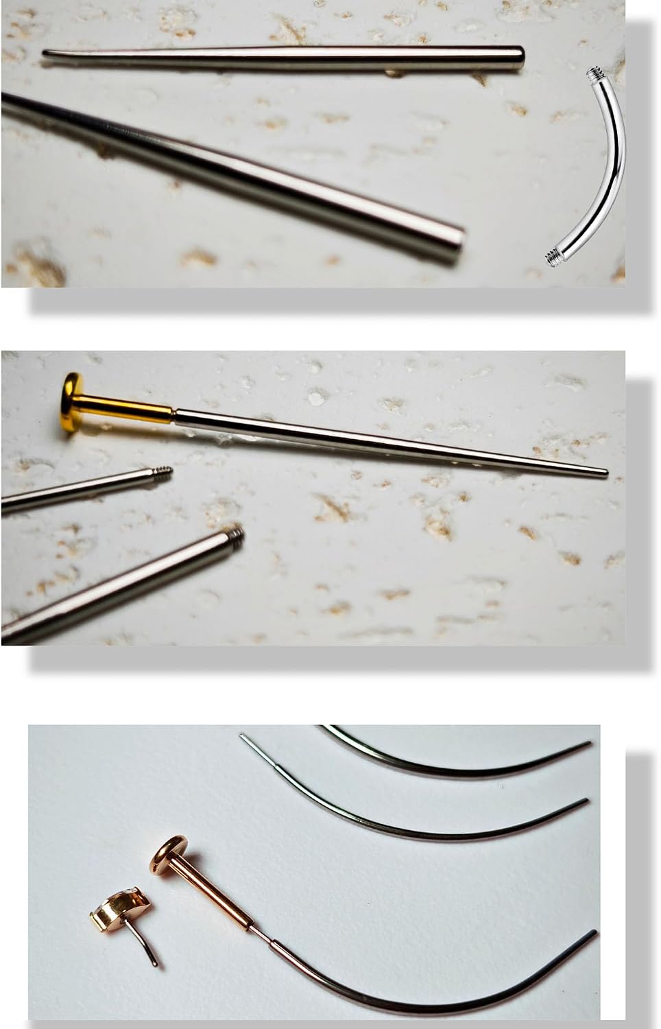Piercing Taper Piercing Ball Grabber Tool Kit 14G 16G 18G and 20G Piercing Taper Insertion Tools for Flat Back Internal,External,Threadless Piercing Jewelry