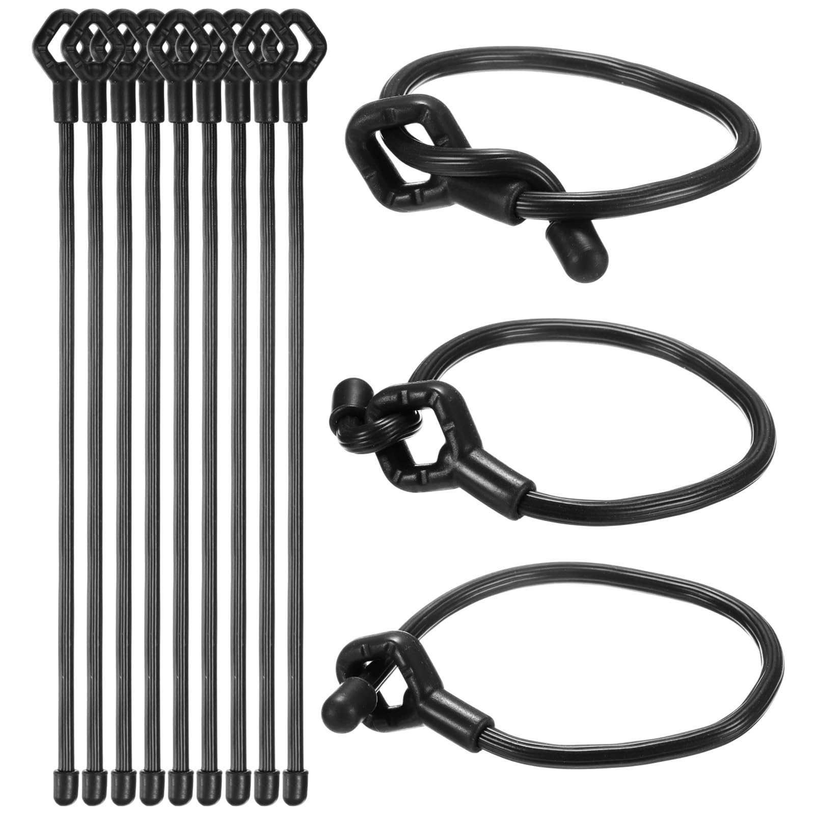 M METERXITY 12-Pack Adjustable Plant Ties, 10inch/25.4cm Silicone Flexible Multi-Function Sturdy Garden Twist Tie for Plant Support/Tree/Shrub/Vine, Reusable Support Twine [Black]
