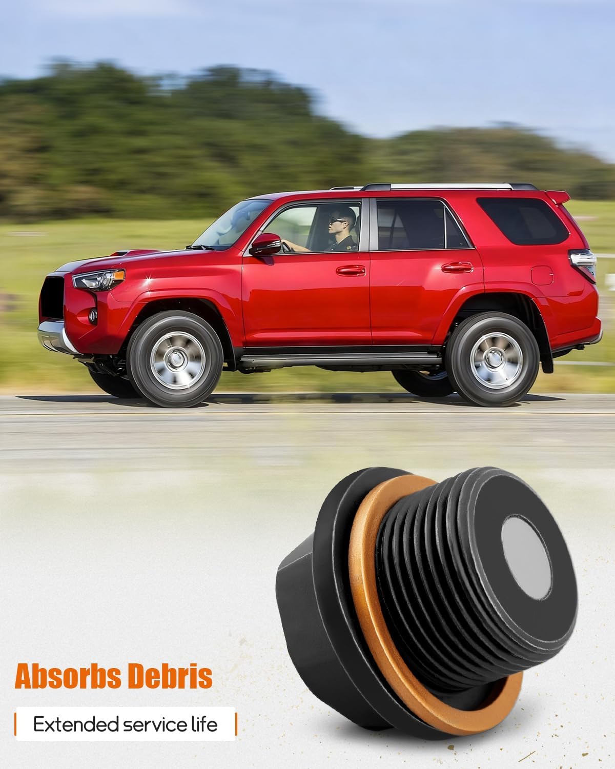 Front Differential Drain Plug Fit for Toyota 4Runner Sequoia Tacoma Tundra Land Cruiser, Fit for Lexus GX470 GX460 GX550 LX570 LX600, Magnetic Oil Drain Plug Replacement 90341-24014, 2PCS