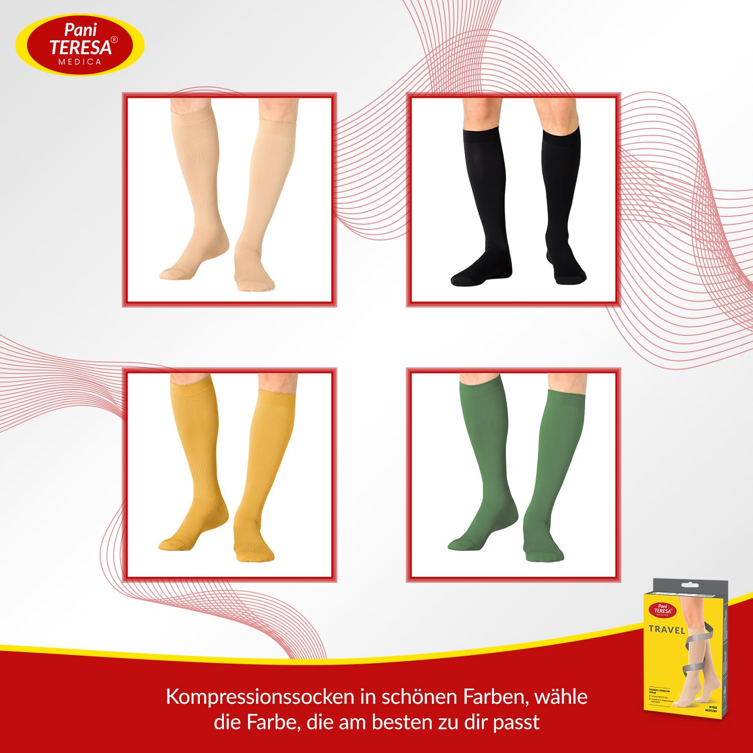 Kompressionsstrümpfe Herren Medizinische Stützstrümpfe Knielange Kompressionssocken Männer Thrombosestrümpfe Reisestrümpfe 13-21 mmHg Für Reise Flug Sport Rad Fahren Laufen