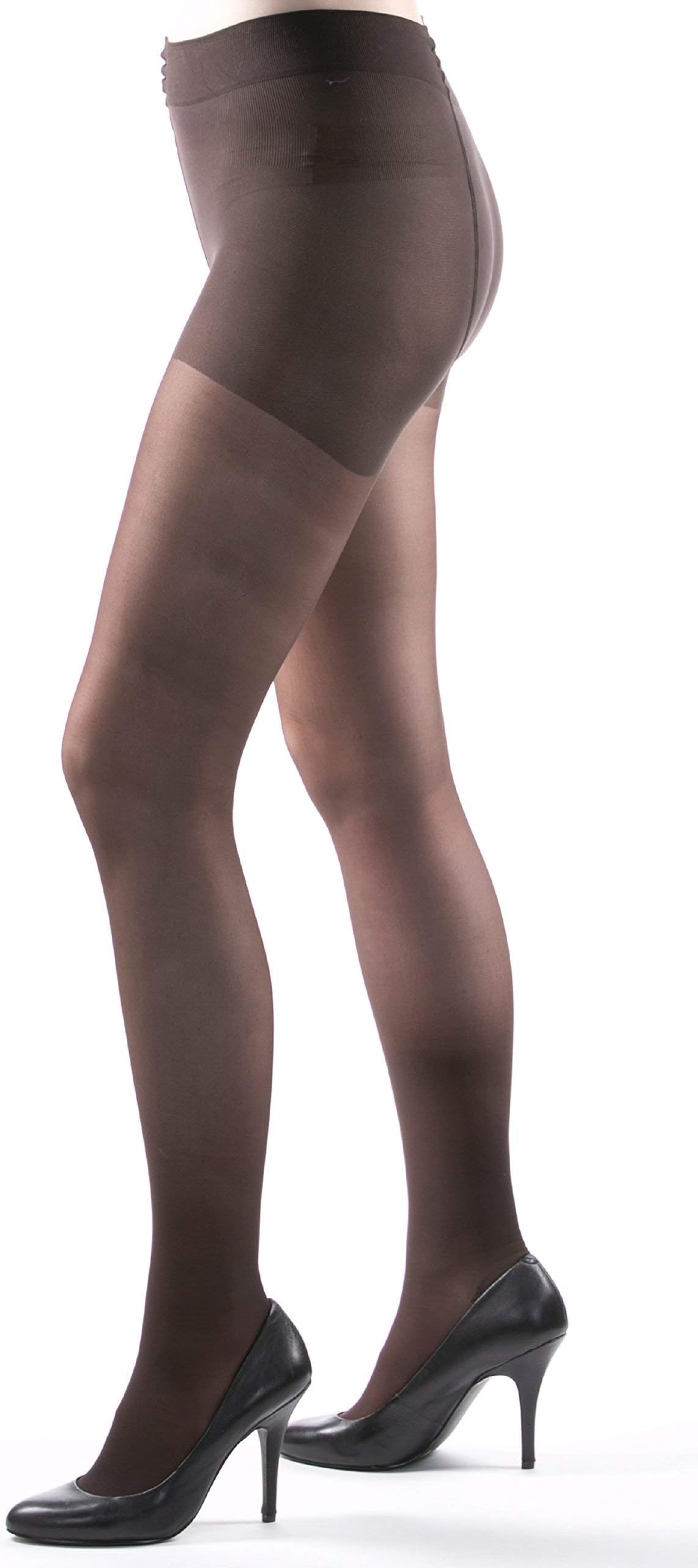 Allegro 15-20 mmHg Premium Italian Sheer Compression Plus Size Pantyhose, Comfortable Support Garments for Women