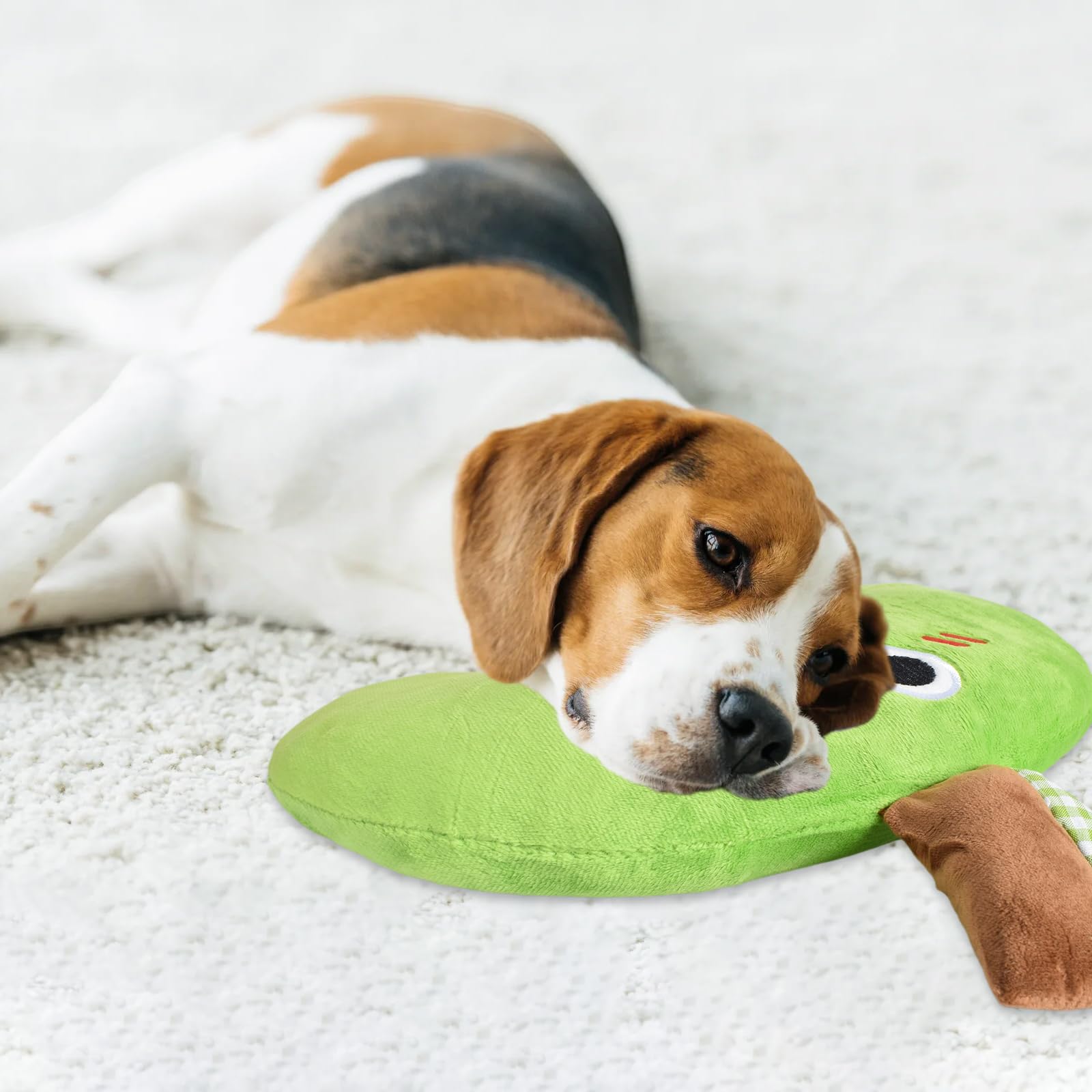 Suave Almohada de Felpa para Mascotas, 30x23 cm Almohada Bonita para Mascotas, Almohada para Perros Lavable, Ergonómico Almohada para Mascotas con Soporte para el Cuello, para Sueño Tranquilo(Verde)