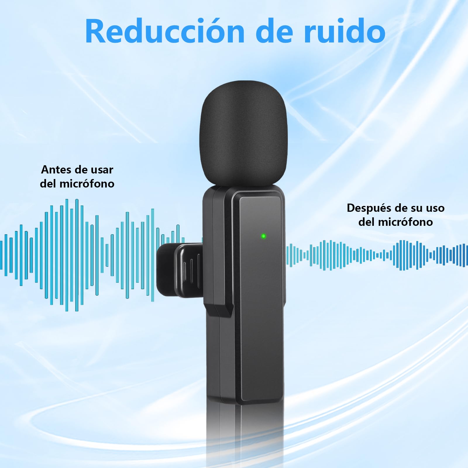 Micrófono-Lavalier-Inalámbrico, Microfono de Solapa 4 en 1 Mini Micrófono Inalámbrico Teléfono Móvil para iPhone/Android/PC, Microfono Plug-Play Inalambrico para Grabaciones TikTok Transmisión en Vivo