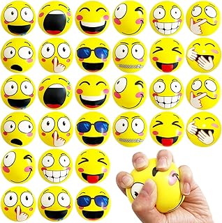 30 Pcs Face Stress Balls,2.5 inch Emotion Stress Relief Balls,Funny Face Squeeze Balls for Adults Kids Teens Relieve Anxiety Party Supplies