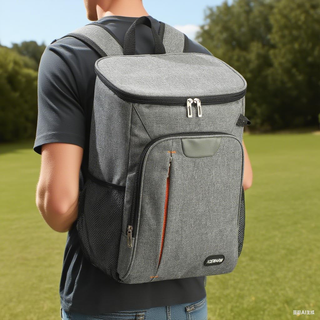 Zaino Termico 25L, Borsa Frigo Porta Pranzo Isotermica, Borsa della Spesa Termica per Picnic, Escursionismo, Campeggio, Barbecue, Spiaggia e Sport
