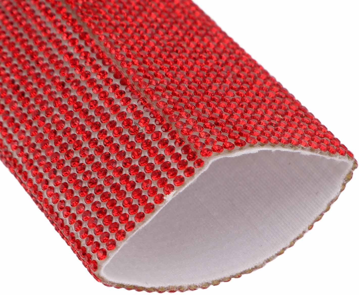 Microphone Decorative Sleeve, Mic Handle Cover with Red Shining Rhinestone Universal Mic Handle Sleeve Protector for Stage Show Bar