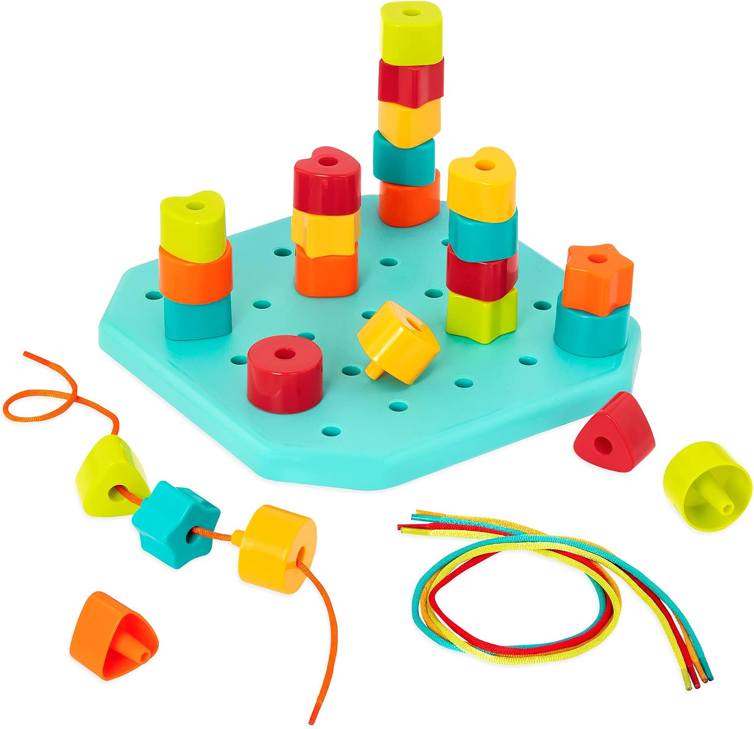 Battat - Toddler Peg Board - Stacking Peg Board Set - Fine Motor Skills Toy - Therapy Toy - 31 pcs - Count & Match Pegboard - 2 Years +