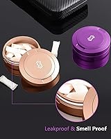 Vista 2 de OZCHIN Lata de metal para ZYN para Snus – 2 latas – Contenedor portátil hermético de aluminio sin olor, a prueba de olores, tapa de rosca, a prueba