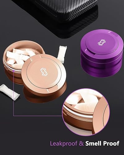 Miniatura 2 de OZCHIN Lata de metal para ZYN para Snus – 2 latas – Contenedor portátil hermético de aluminio sin olor, a prueba de olores, tapa de rosca, a prueba