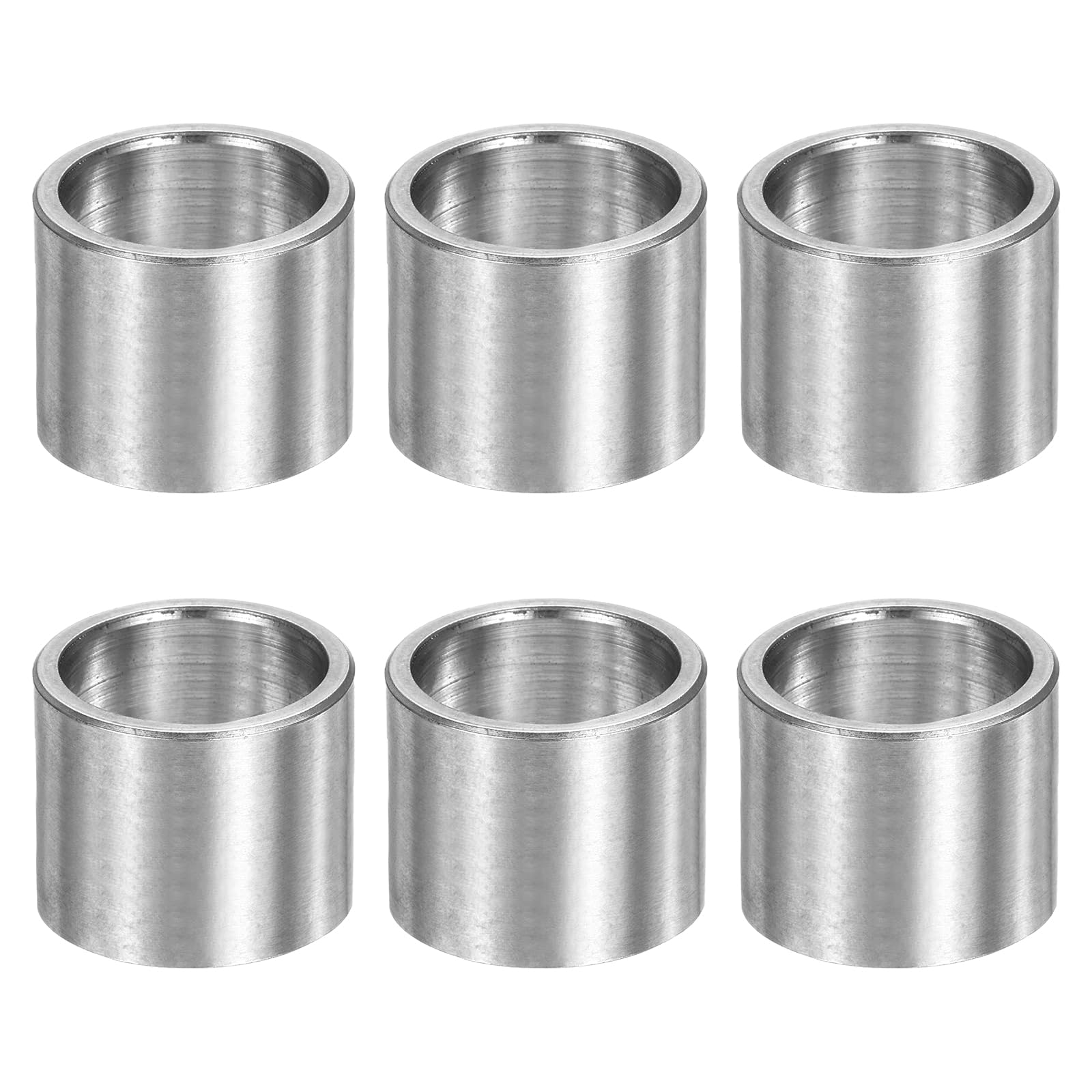 sourcing map 6pcs M16 Metal Spacers, 5/8" Stainless Steel Spacer 16mm IDx20mm ODx16mm Length Round Unthreaded Standoff Bushing Plain Finish for Screw Bolts, Silver