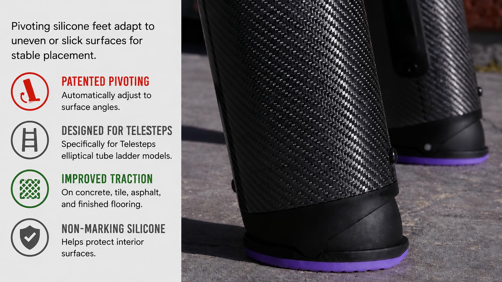 Telesteps Scala telescopica 1600EKP, non conduttiva, Kevlar, rilascio brevettato One-Touch, conforme OSHA 3,8 m di altezza estesa, scala di estensione fino a 4,9 m.
