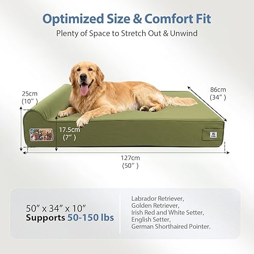 Miniatura 3 de Sytopia Cama ortopédica XXL para perros, colchón de espuma viscoelástica de 7 pulgadas de grosor con almohada, funda extraíble lavable y forro