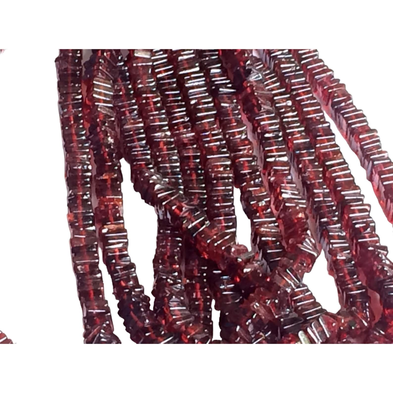 Perles carrées Heishi coupées en spinelle de grenat 5,5mm intercalaires Mozambique 16" pour femmes