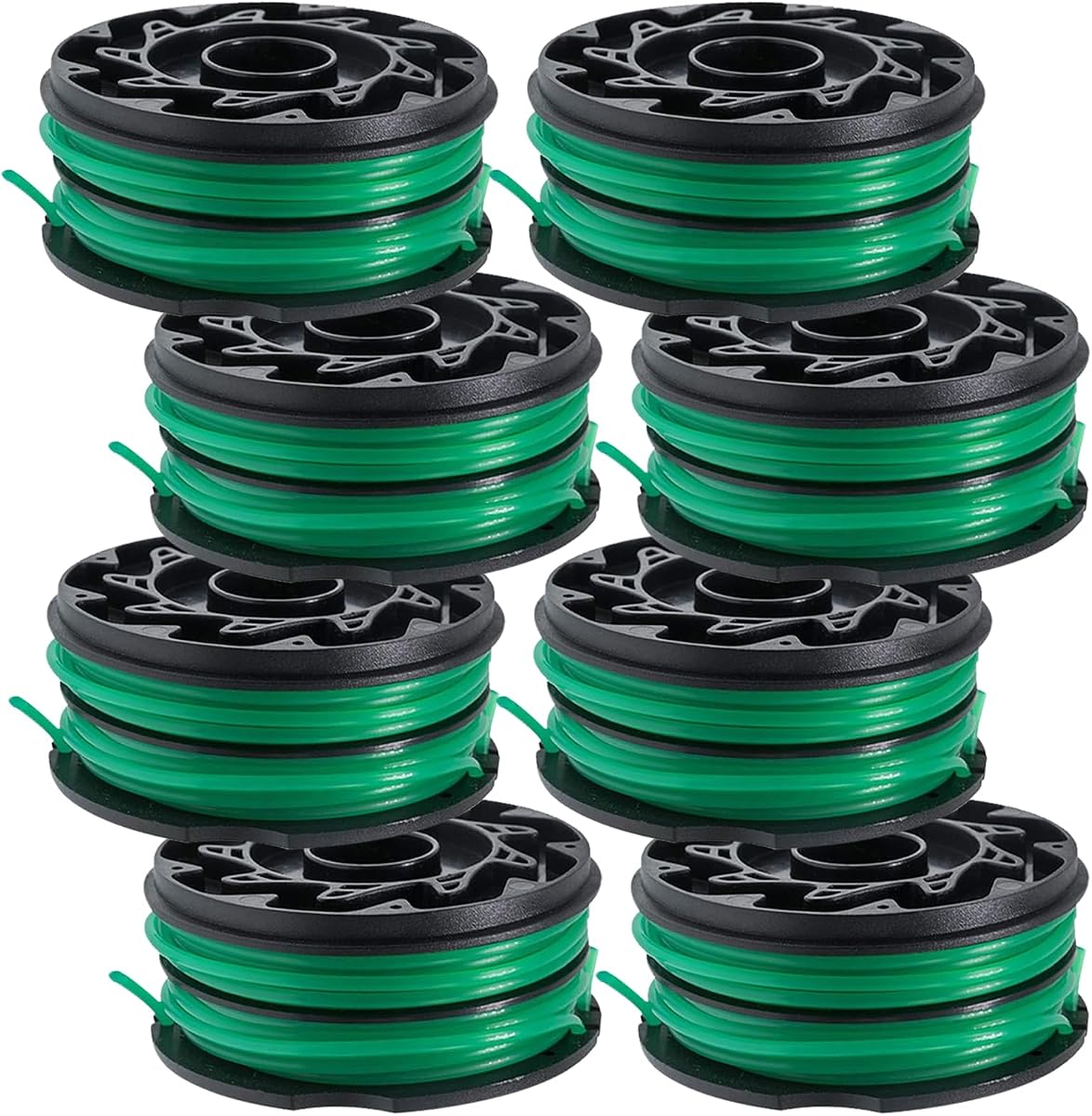 DF-080 Compatible with Black+Decker String Trimmer GH1000 GH1100 GH2000 Electric String Grass Trimmer Lawn Edger, DF080 Replacement Spool Dual Line 30ft 0.080" Auto-Feed Spool 8 Pack