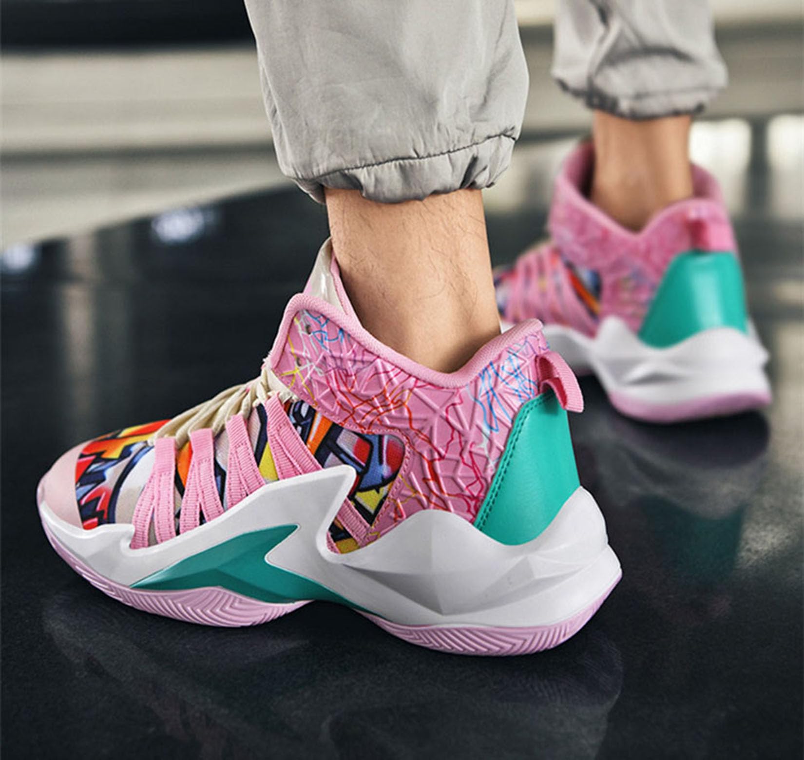 Męskie Buty Do Koszykówki Chłopców Outdoor Buty Sportowe Indoor Buty Sportowe Buty Do Biegania Wygodne(43 EU, Z01)