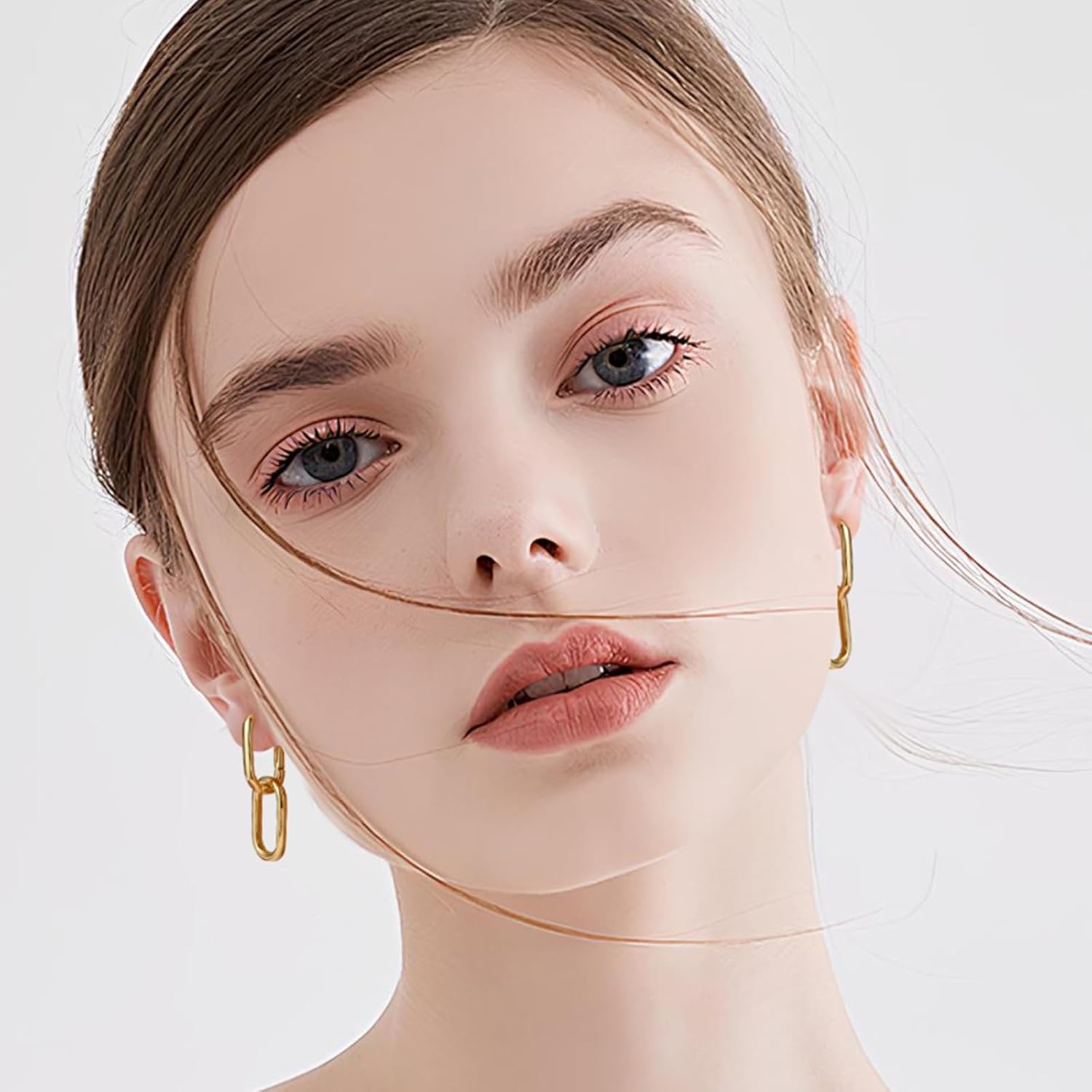 Hoop Earrings Dangle Earrings for Women 14K Gold Plated Earrings Link Earrings for Women - Image 5