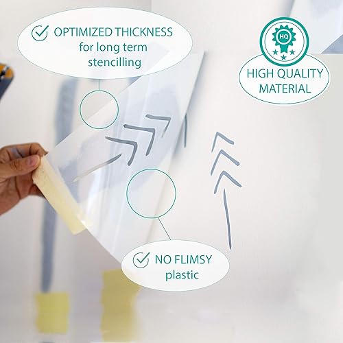 Vista 9 de STENCILIT® Malaga Large Floor Stencil - Repositionable for 16x16 in Tile, Floor Stencils for Painting Floors, Concrete Stencils for Patio, Large