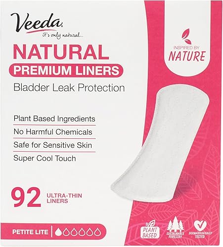 Miniatura 10 de Veeda Natural Premium Ultra Thin Panty Liners para mujer  Los forros diarios delgados transpirables siempre son libres de cloro y toxinas