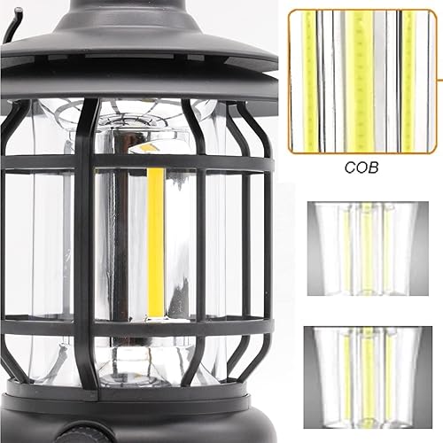 Miniatura 8 de Linterna LED para camping, 3000 lúmenes, luces brillantes de campamento con 6 baterías 3200, linterna LED recargable, 5 modos de luz, linterna para