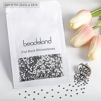 Vista 586 de Beadsland Diamantes de imitación de cristal con parte trasera plana, gemas redondas para arte de uñas y manualidades, pegamento fijo, violeta