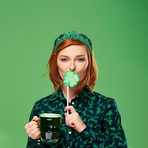 Miniatura 2 de Diadema para el día de San Patricio, accesorios para mujer, diadema verde irlandesa de trébol de la suerte con diamantes de imitación, diadema