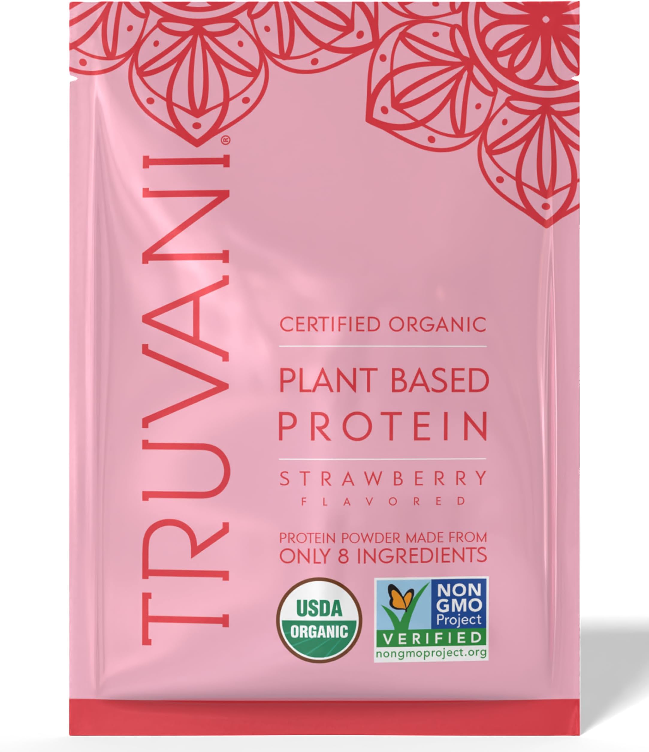 Truvani Organic Plant Based Protein Powder | Strawberry | 1 Serving
