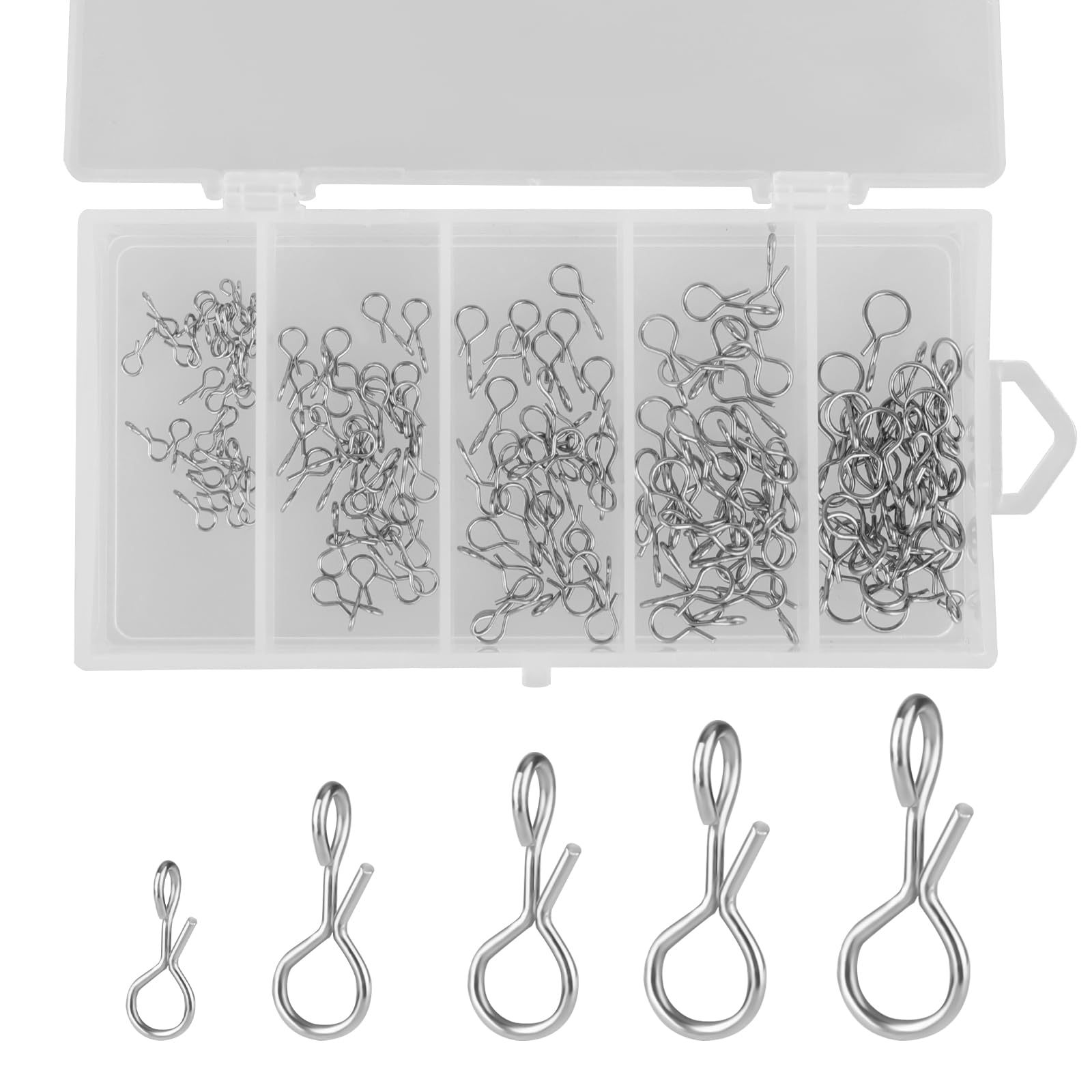 Harilla 50 Stück Fliegenfischen Snap Connector - Schnellwechsel-System Für Köder Ohne Knoten