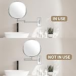 BTremary 8" Wall Mounted Magnifying Mirror 1X/7X Double-Sided for Details Make Up, 360° Swivel Wall Mount Bathroom Shaving Mirror Swing Arm for Men/Women, Chrome