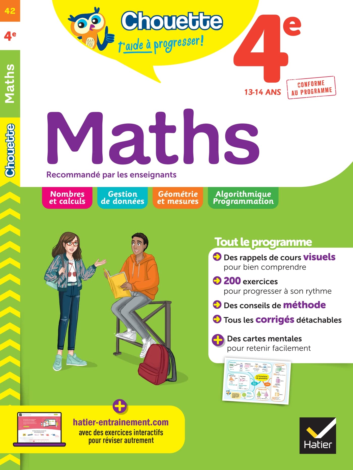 Chouette - Maths 4e: cahier de révision et d'entraînement recommandé par les enseignants