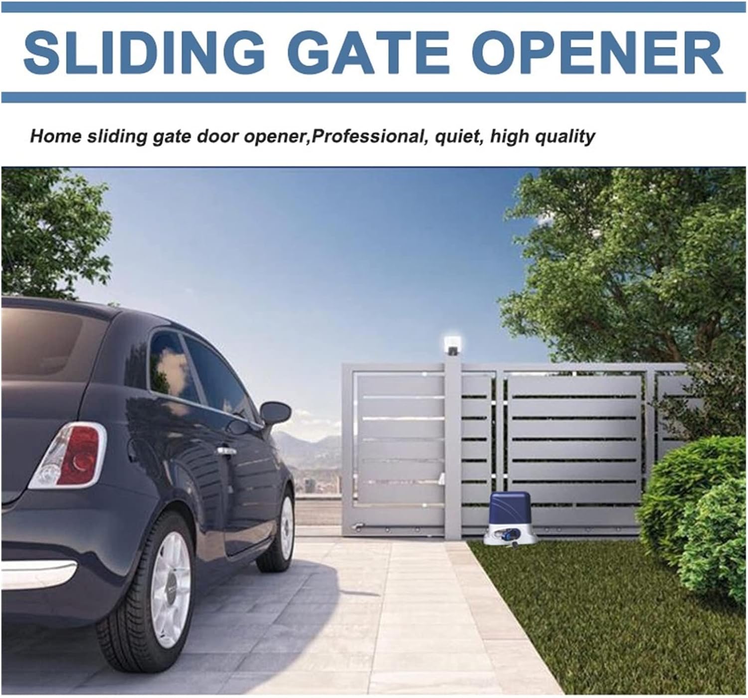 Electric Door Opener Sliding Gate Opener with 3M Nylon Racks Roller Gate Motor Automatic Slide Gate Operator Kit for Fence Driveway up to 1800lbs (Color : Kit g 3m Rack Size : 1)