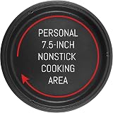 Elite Gourmet EGL-6101 Poêle électrique antiadhésive de 650 W, chauffage rapide, couvercle en verre trempé, rouge - 3