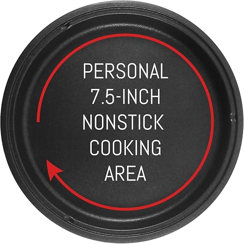 Elite Gourmet EGL-6101 Poêle électrique antiadhésive de 650 W, chauffage rapide, couvercle en verre trempé, rouge - 3