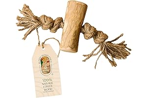 Wooden Dog Chew Chump & Rope - Dog Chew Toy Pack -...