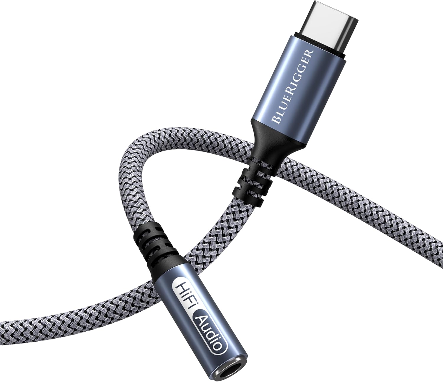 BlueRigger USB C to 3.5mm Audio Adapter Cable – (3FT, Female AUX to USB C Adapter, USBC to Headphone Jack Extension Cable, USB-C Dongle, Type C to 1/8) – Compatible with Phone, Tablet, Laptop