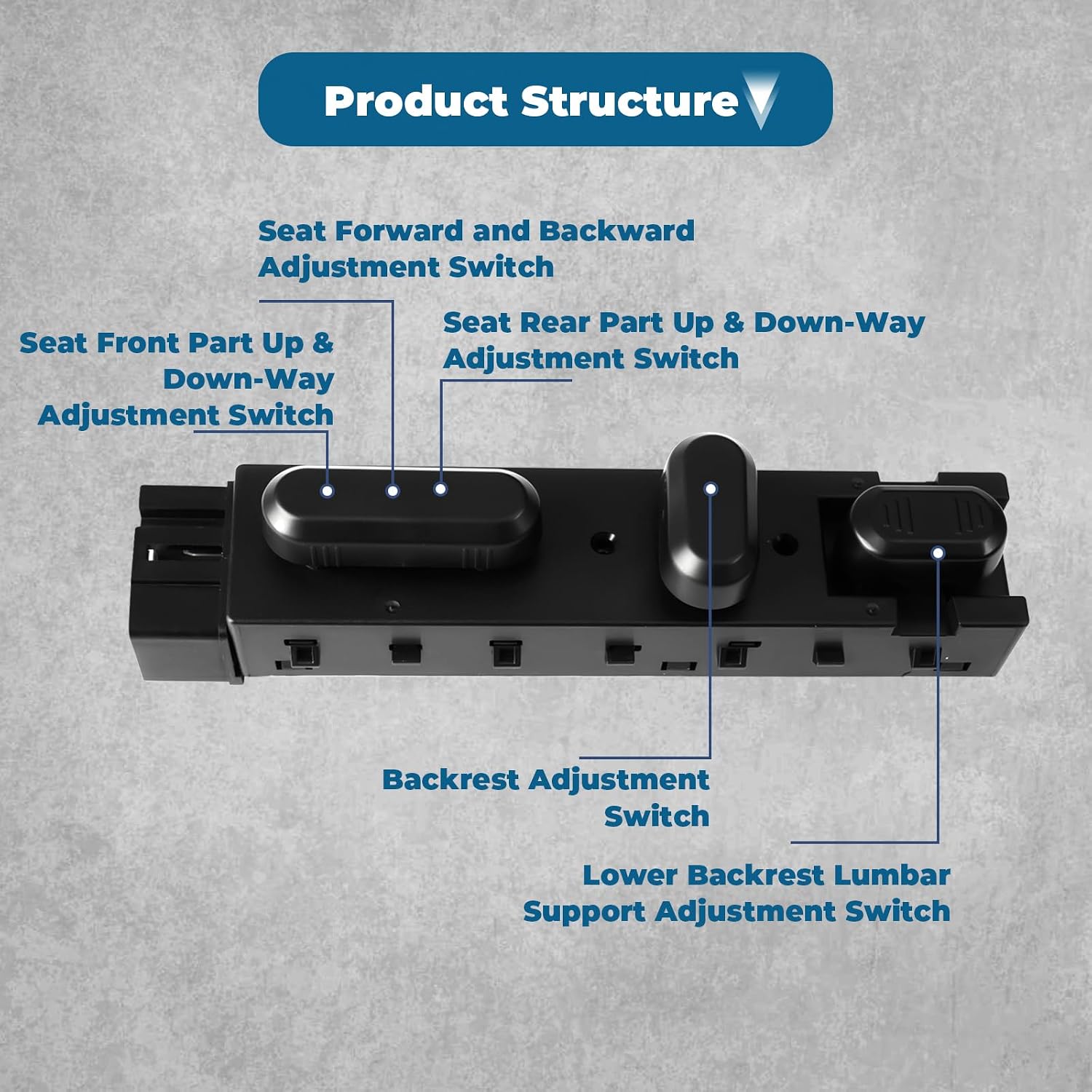 9L3Z-14A701-FB Left Driver Side Power Seat Control Switch for Ford Escape F150 F250 F350 9L3Z14A701FB 6H6Z14A701
