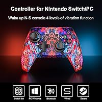 Vista 2 de Wireless Controller for Nintendo SwitchLiteSwitch OLED, Gaming Pro Controller Compatible PC with Wake-Up, Wireless Gamepad with 6-Axis Gyroscope