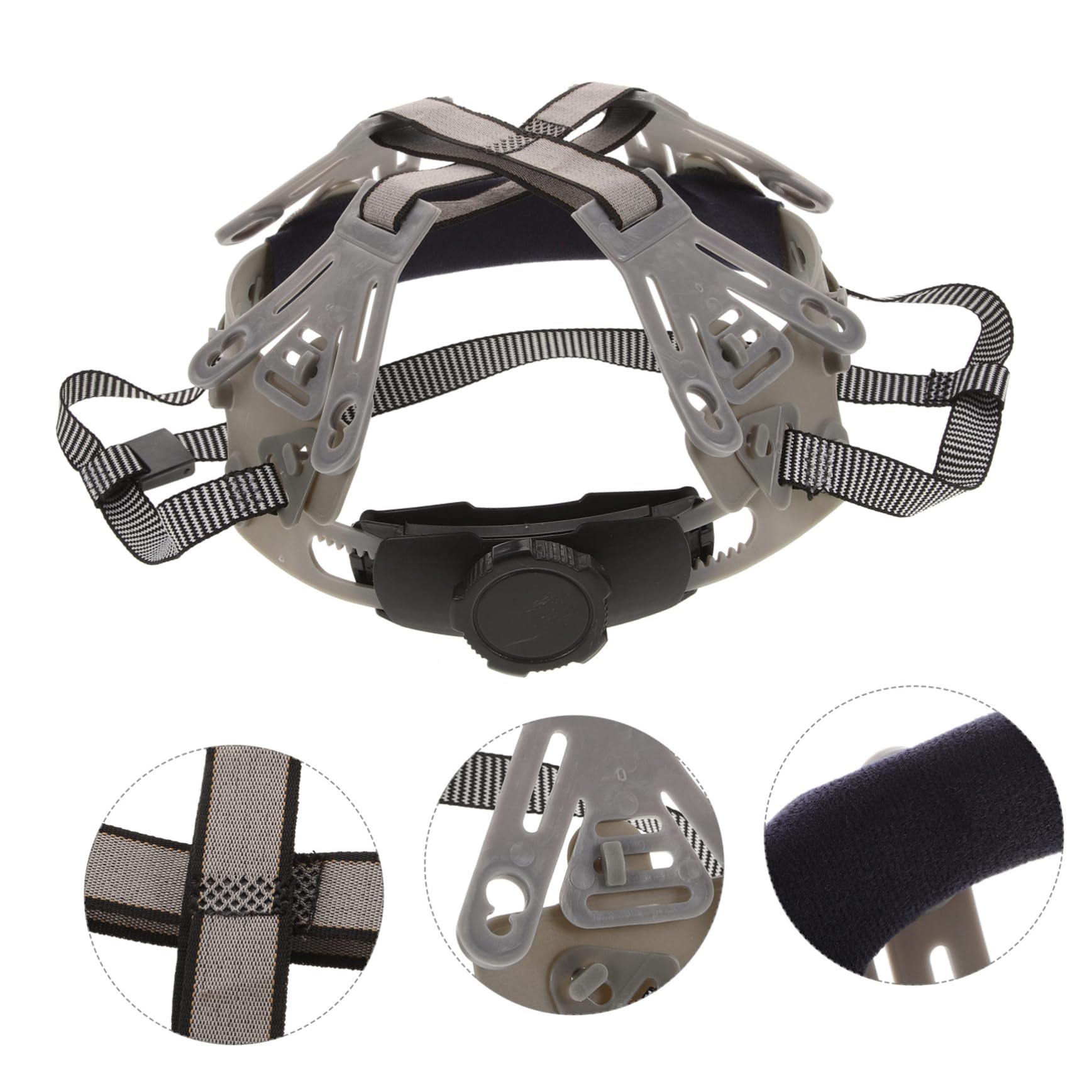 NUOBESTY Fodera Del Casco Sospensione Cappello Di Sicurezza Casco Da Costruzione Fodera Per Elmetto Difficile Elmetto Protettivo Con Cinturino Sottogola Grey Tessuto