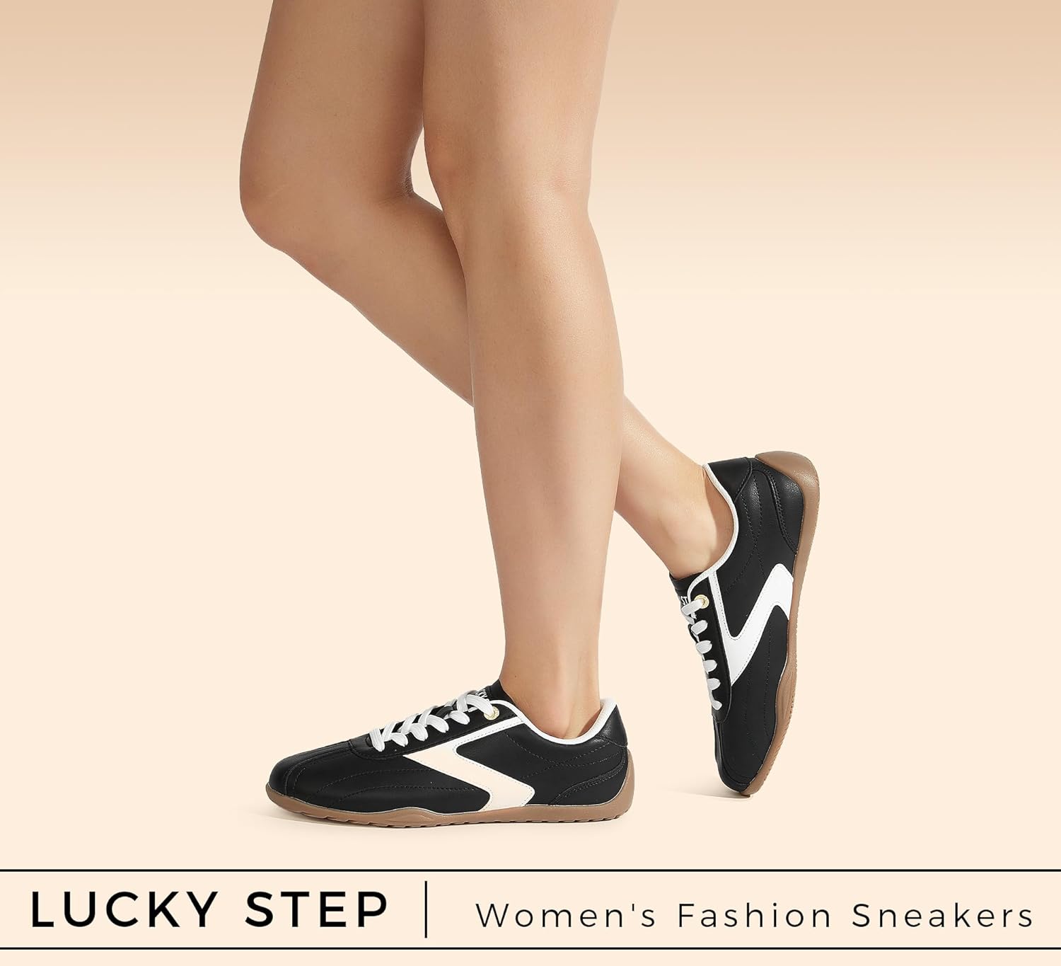 LUCKY STEP Women's Classic Retro Fashion Sneakers Casual Cow Suede Walking Shoes Thin Sole Running Trainer - Image 9