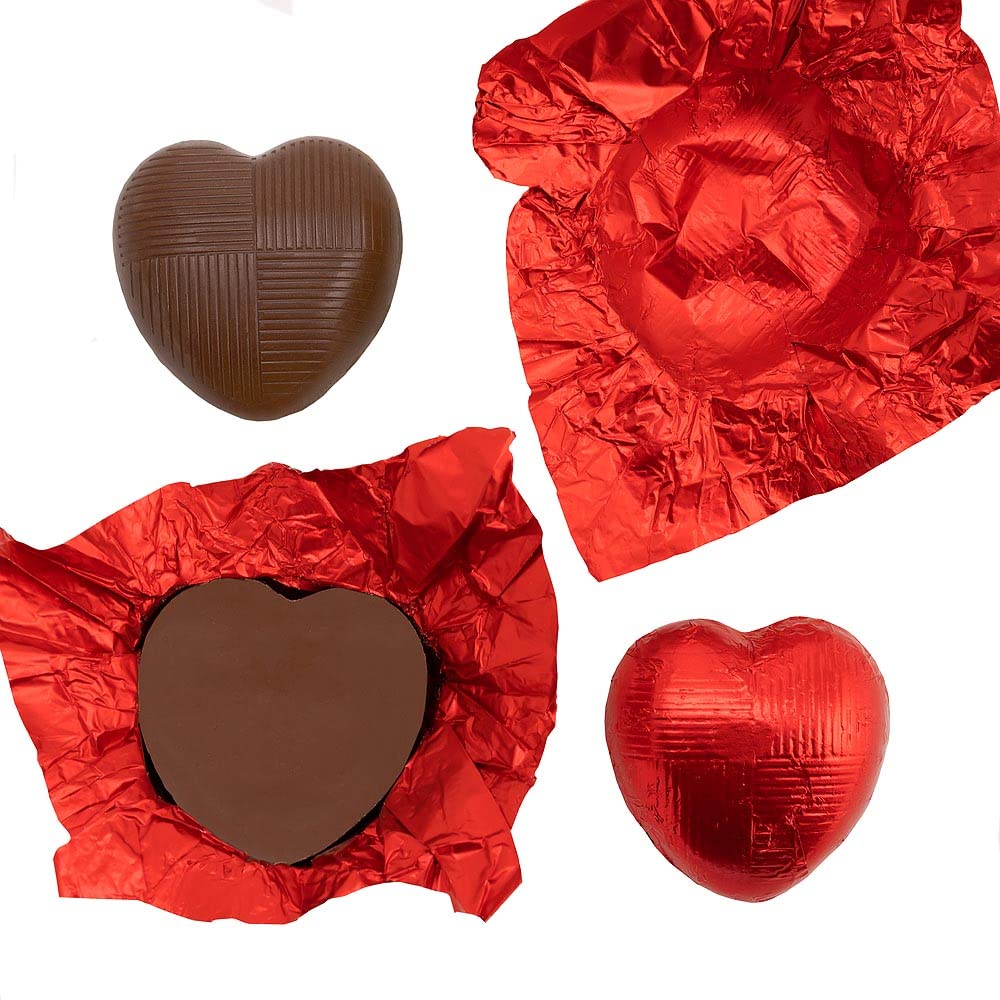 Italian Options Milk Chocolate Foiled Hearts, 30 Chocolates, Purple Foil — view 12