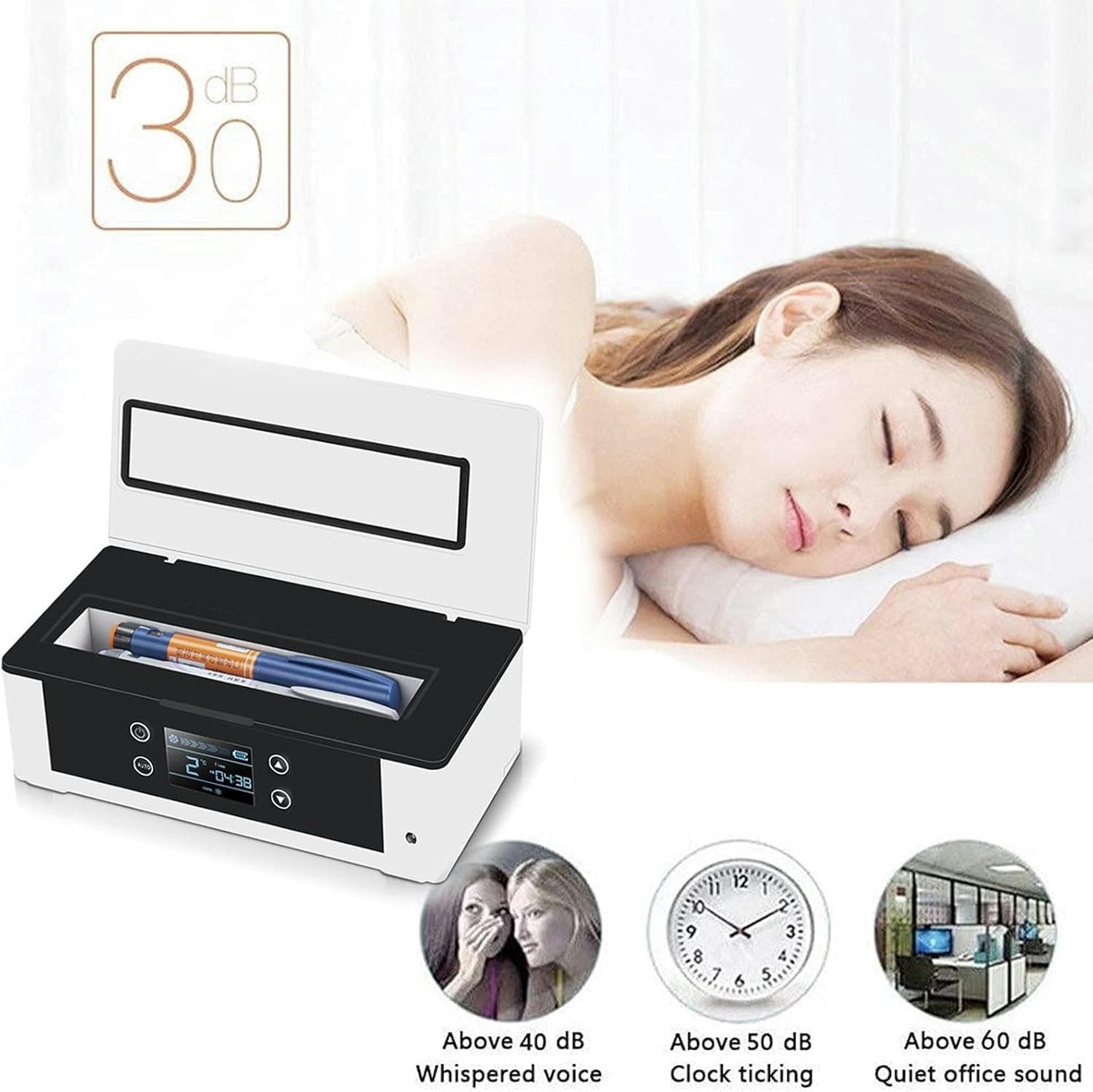 Estuche enfriador de insulina con USB, mini refrigerador de temperatura constante para medicamentos, refrigerador pequeño para automóvil, batería de 10200 mAh y bolsa de almacenamiento, pantalla LED