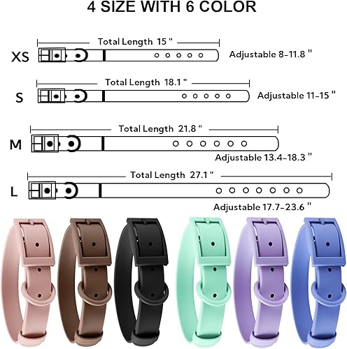 Miniatura 5 de Kidding Pets Collar de perro impermeable, antiolor, ajustable, resistente, con hebilla de metal recubierta resistente al desgaste, más fuerte que el