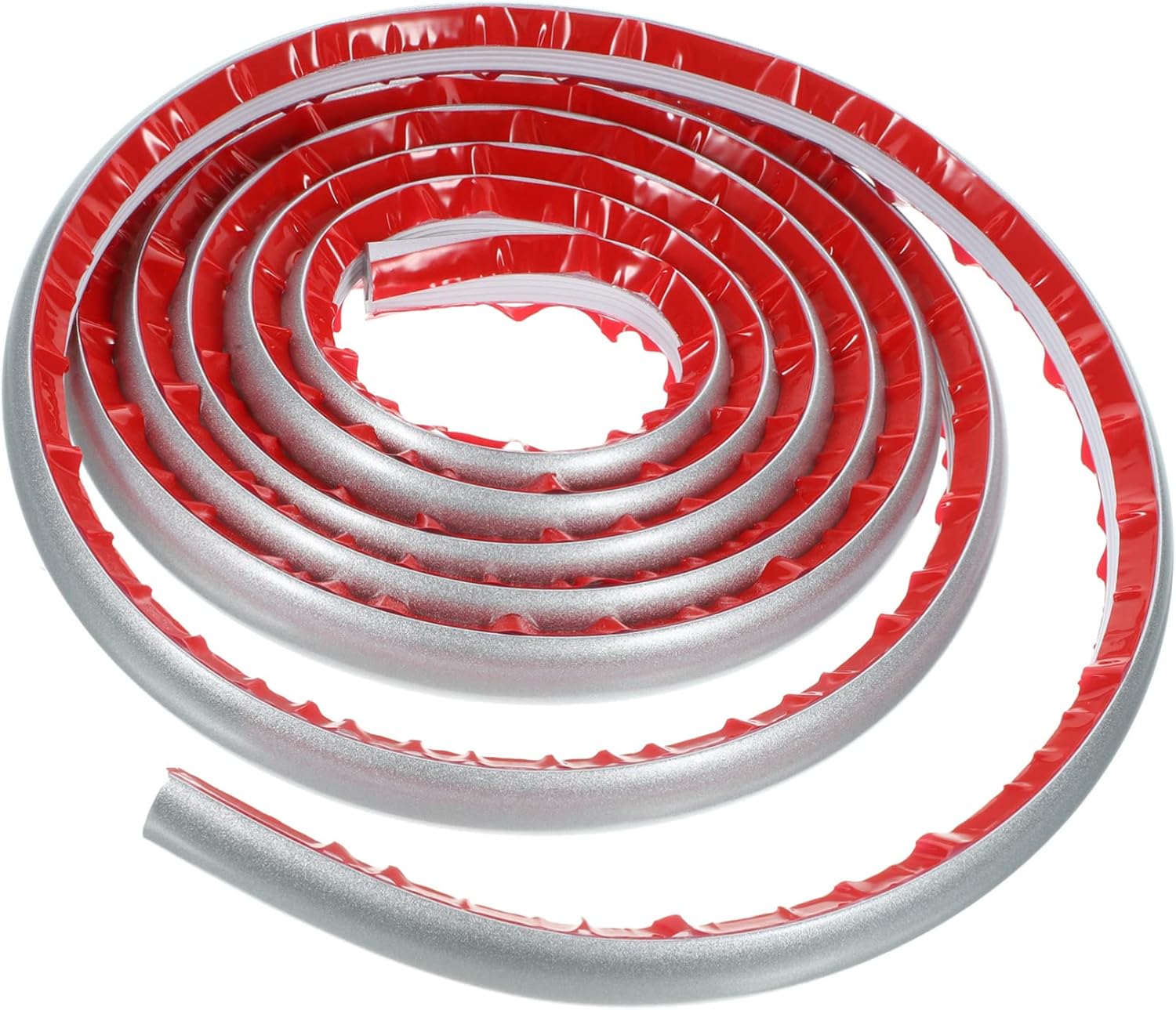 Self-Adhesive Flexible Trim Caulk Strip Peel and Stick Corner Molding for Wall Edge for Tile Ceiling and Cabinet Edges Silver Decorative