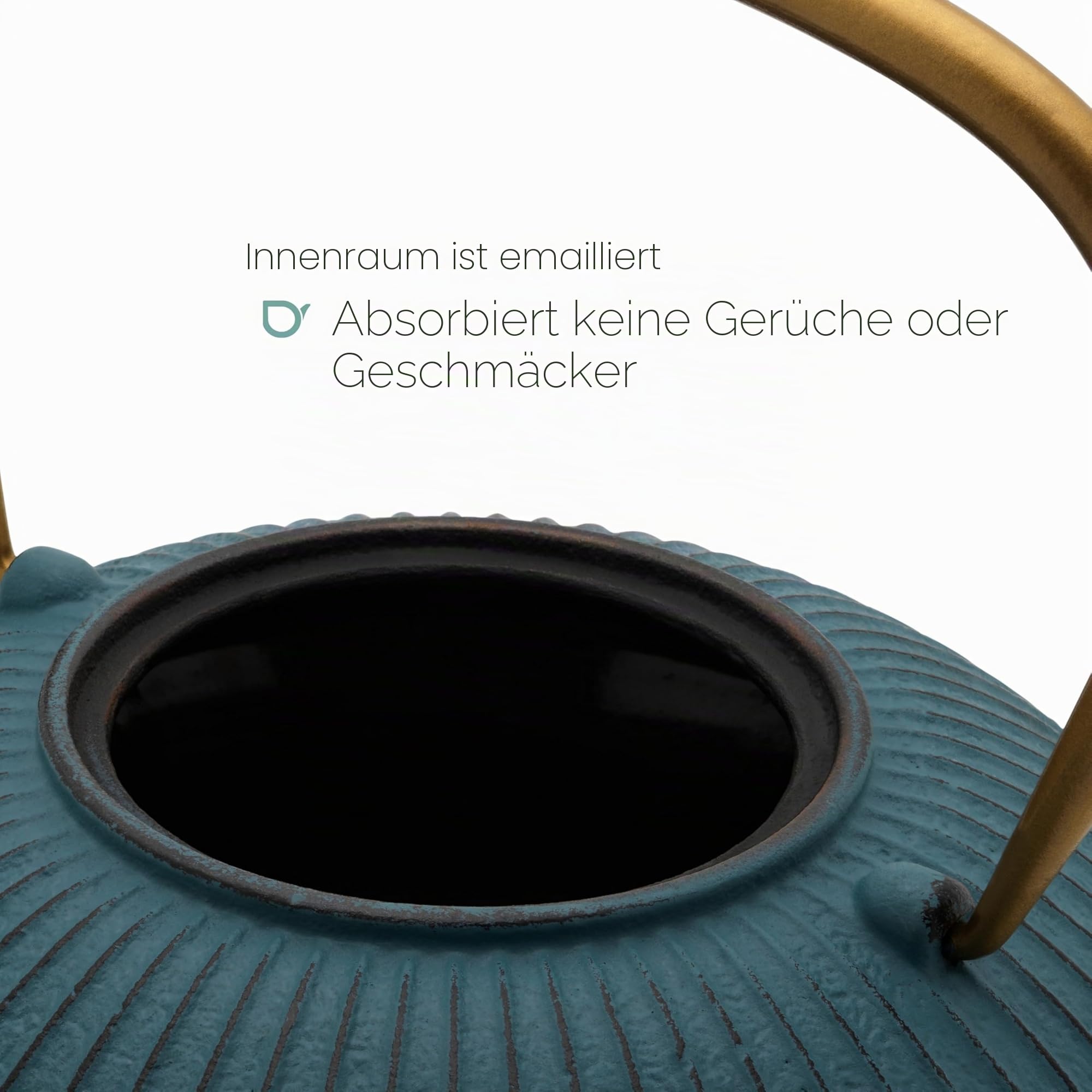 Bredemeijer blaue flache Asia Teekanne 1.1 Liter Gusseisen - Asia Gusskanne mit Tee-Filter-Sieb aus Edelstahl | Gusseisen Teekanne Isoliert, Teezubereiter mit emaillierter Innenseite, Tropffreier Ausguss