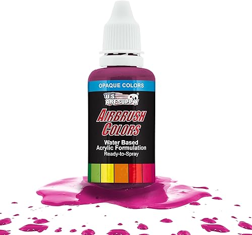 Miniatura 17 de U.S. Art Supply Pintura acrílica para aerógrafo de color morado oscuro, lista para rociar, botella de 1 oz, colores no tóxicos a base de agua de