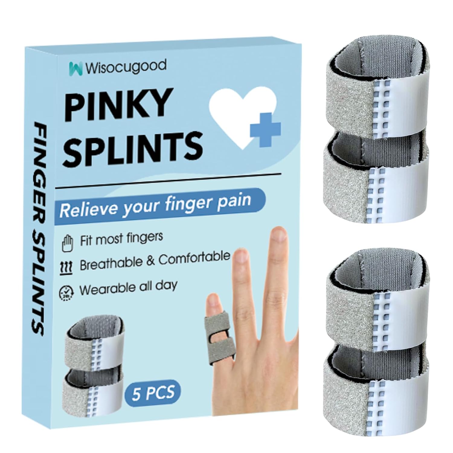 5 Pcs Pinky Finger Splint,Trigger Finger Splints,Finger Brace,Broken Fingers Straightening,Pain Relief,Arthritis or Support for Fingers,Suitable for thumb, Index, Middle, Ring